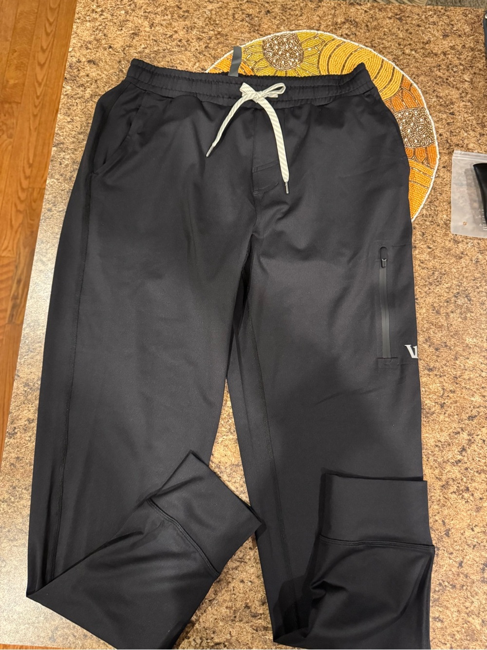 Vuori Black Men's Performance Joggers with Contrast Drawstring